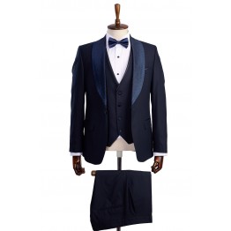 Costum ceremonie bleumarin rever detasabil